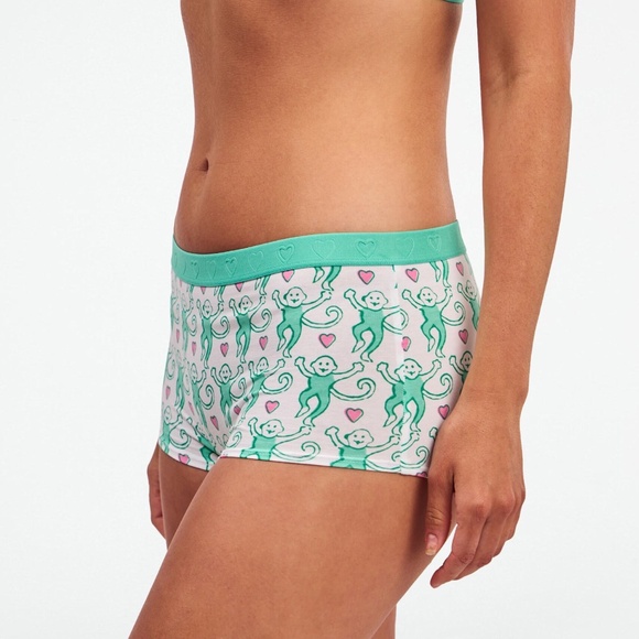 Roller Rabbit Lovely Monkey Crosby Boyshort Size SKELLY GREEN / S - Picture 3 of 3